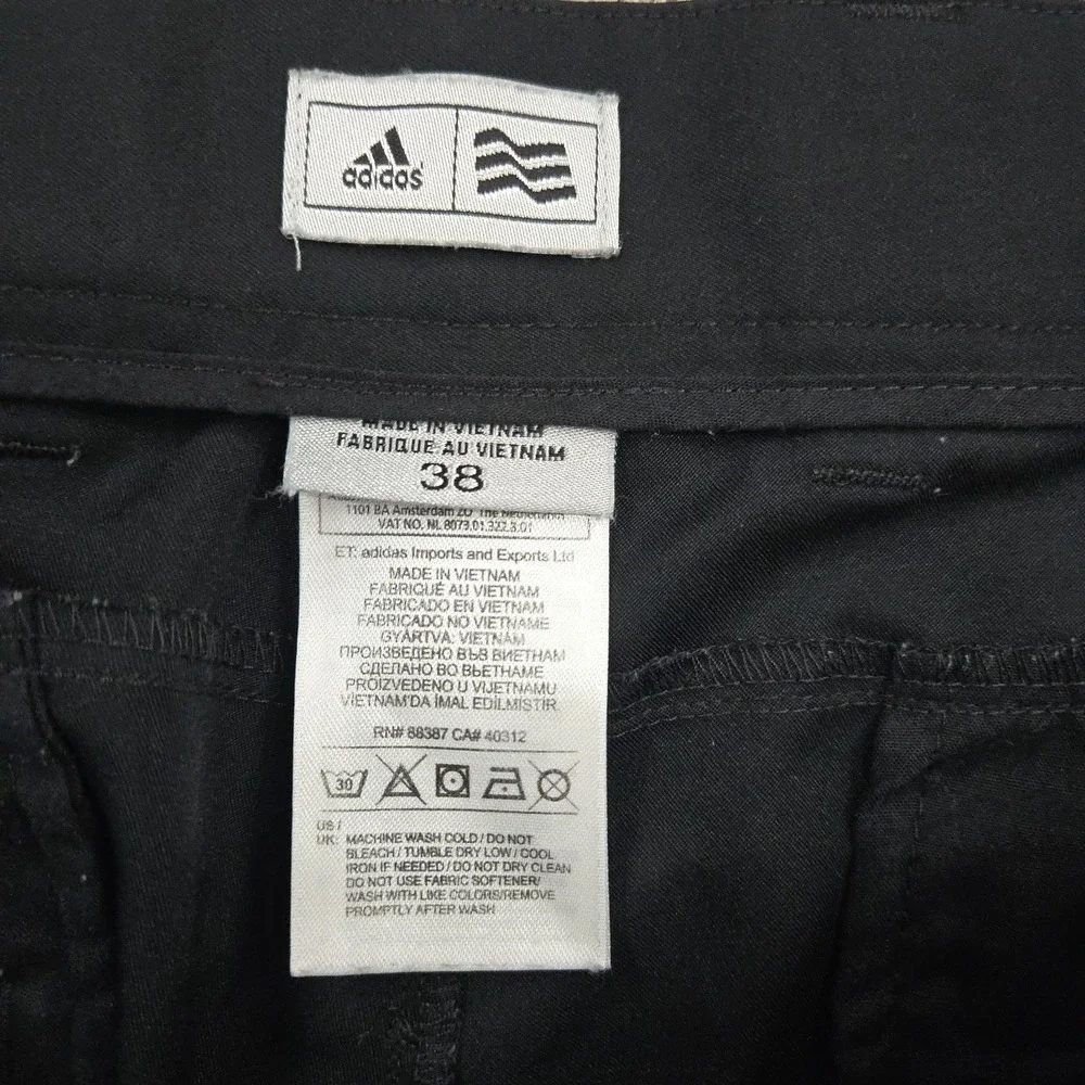 Adidas Golf Shorts Mens 38 Black Stretch‎ Lightweight Cargo Pockets Chino Casual